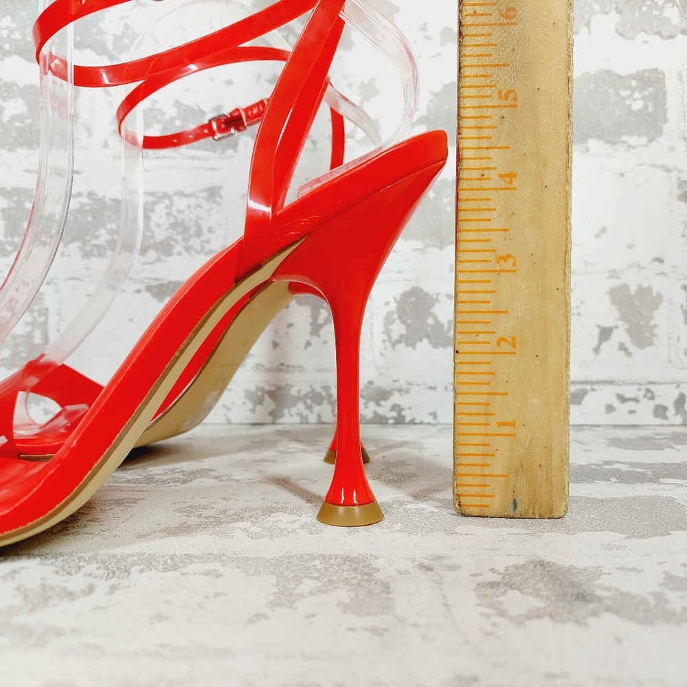 New Marc Fisher Calisty Red Strappy Heeled Sandal B327 - Picture 2 of 11